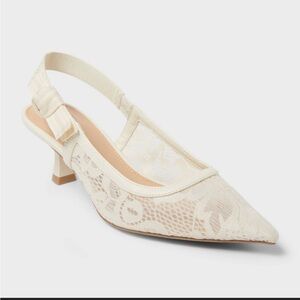 A New Day Lace Slingback Heels (Size 6.5)